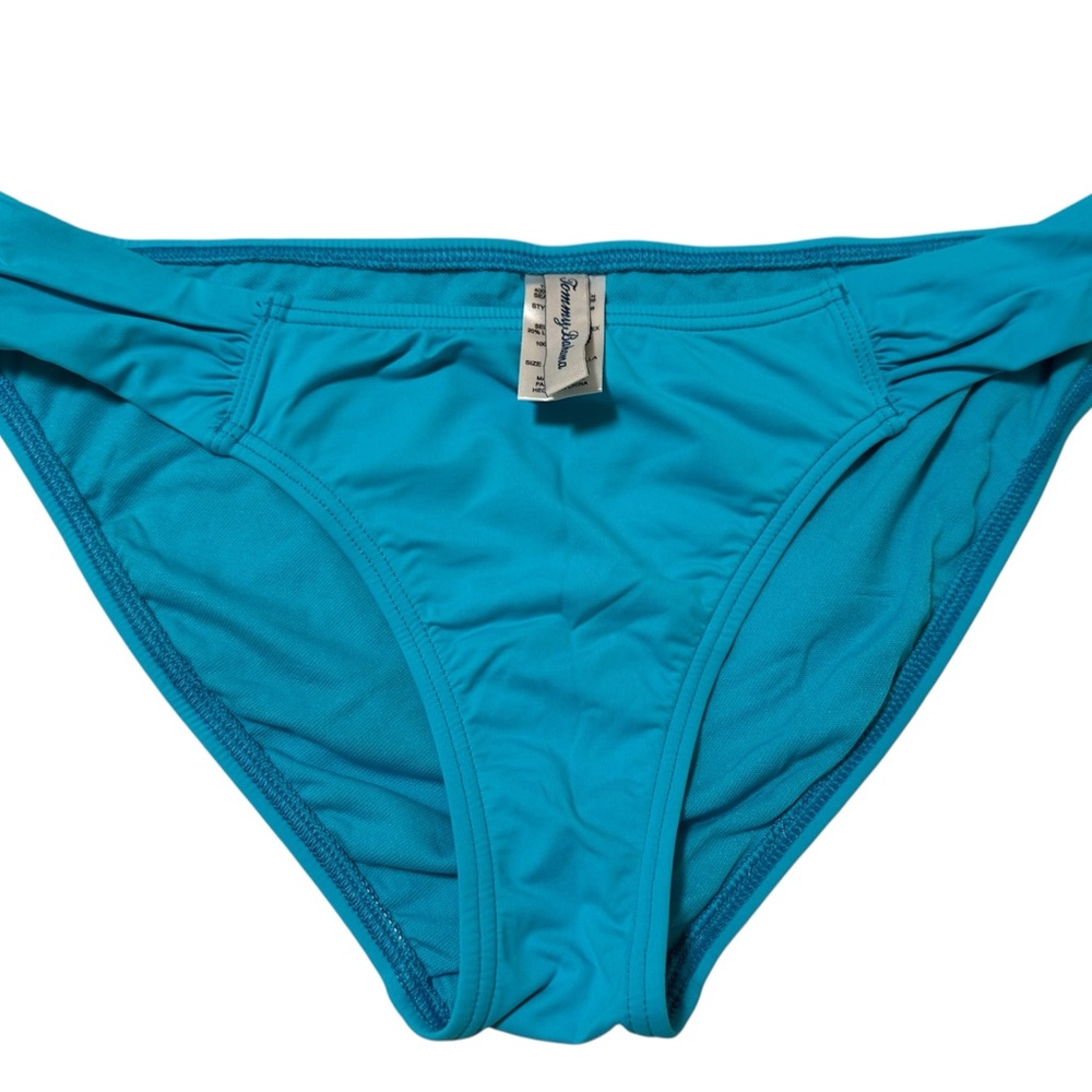 Tommy Bahama Pearl Side-Shirred Hipster Bikini Bottoms in Aqua Cerulean
